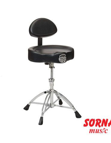 1752 Mapex T775 Saddle Top Drum Throne with Back Rest and 4 Double Braced Legs